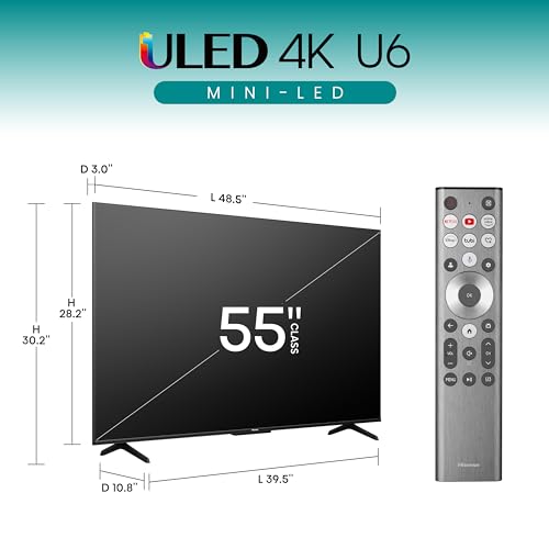 Hisense 55-Inch Class U6 Series Mini-LED ULED 4K UHD Google Smart TV