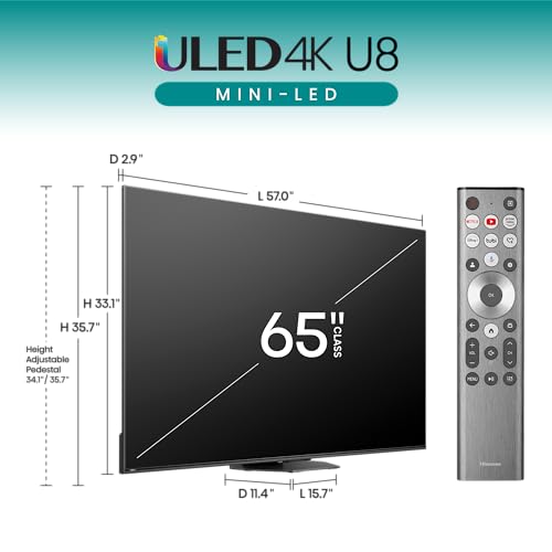 Hisense 65-Inch Class U8 Series Mini-LED ULED 4K UHD Google Smart TV