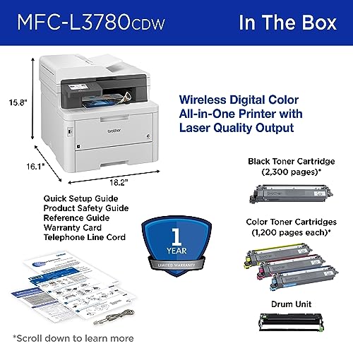 Brother MFC-L3780CDW Wireless Digital Color All-in-One Printer