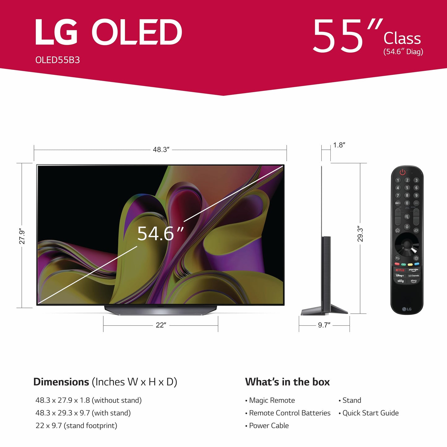 LG B3 Series 55-Inch Class OLED Smart TV