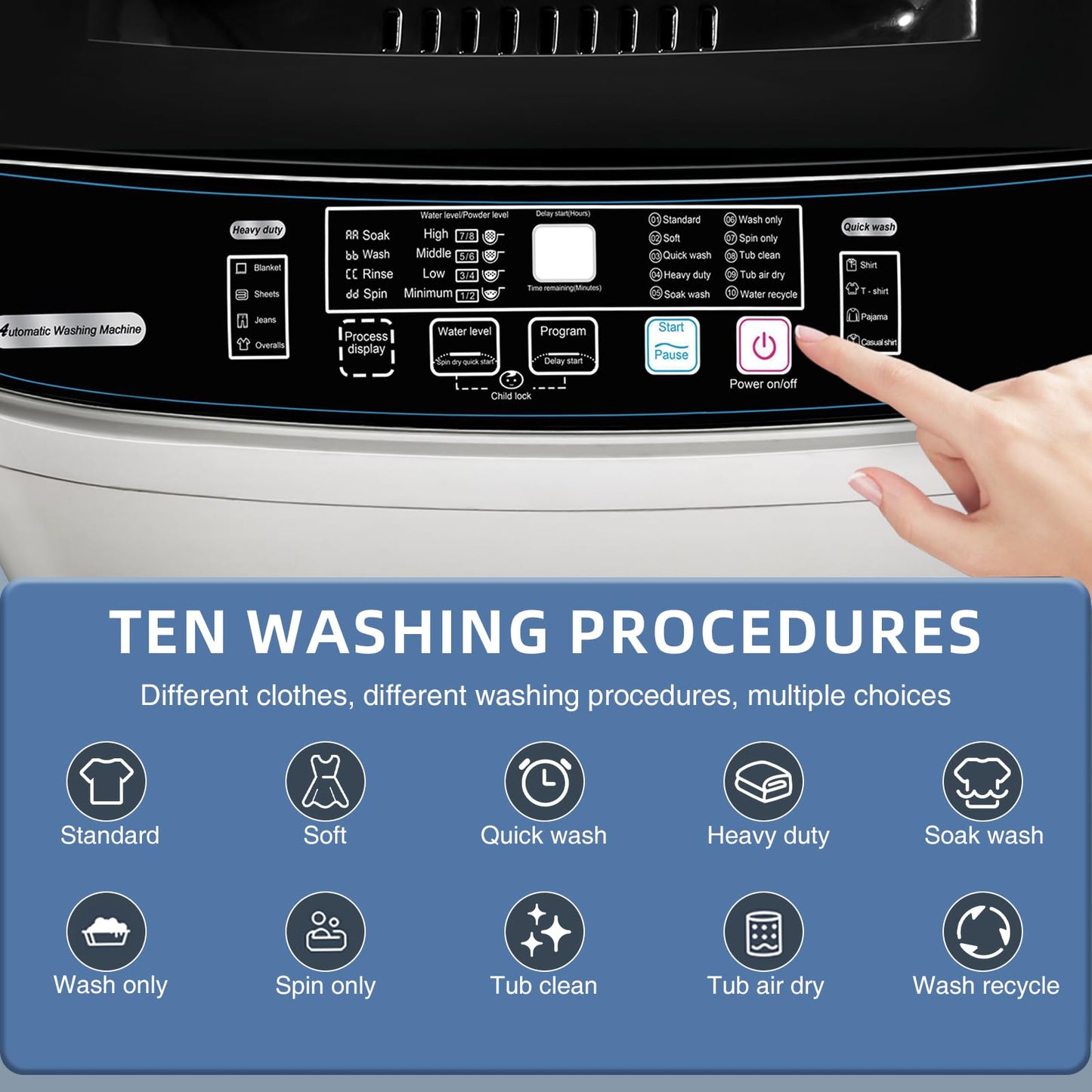 Iorbur 15.6lbs Full-Automatic Washing Machine