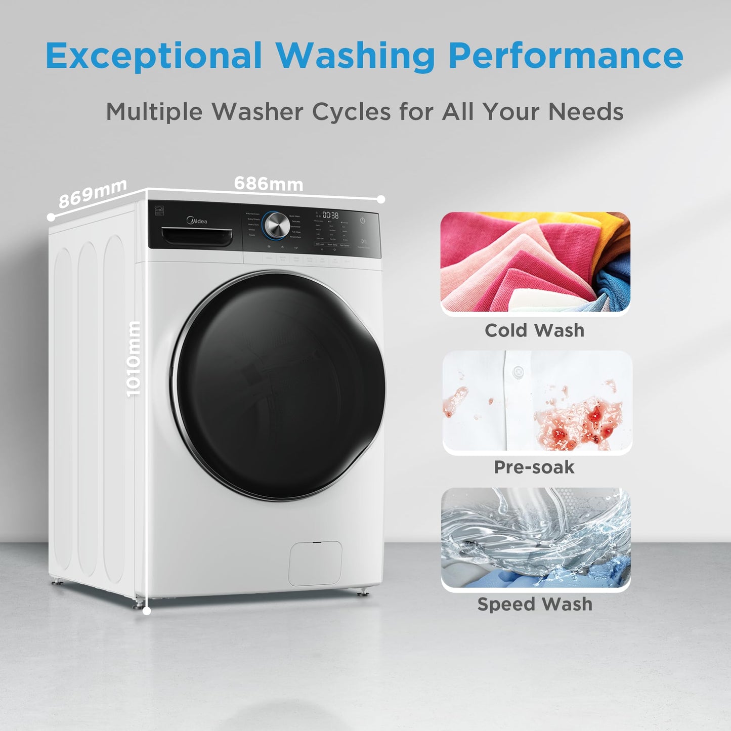 Midea MLH45N1AWW Front Load Washer