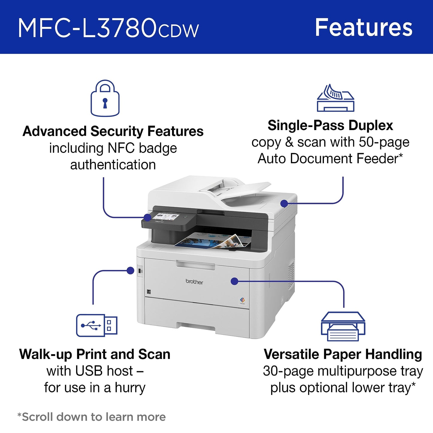 Brother MFC-L3780CDW Wireless Digital Color All-in-One Printer